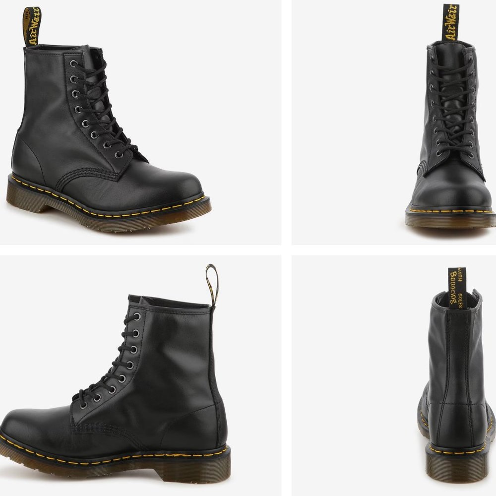 Doc Marten black leather combat boots